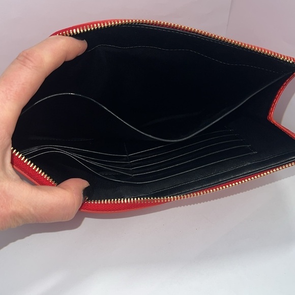 Alexander Wang Prisma Red Croc Embossed Leather Zip Clutch Bag - New - Picture 4 of 7